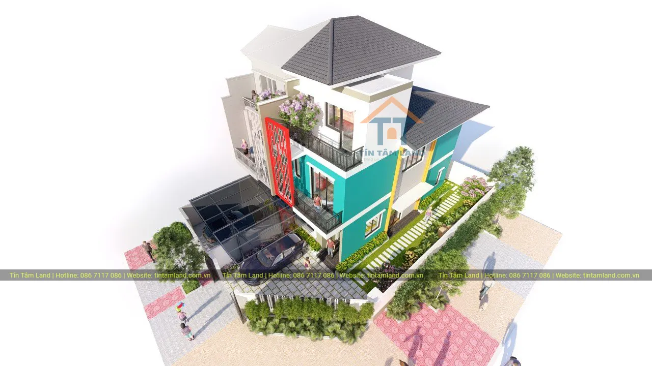 Thiết kế 3D Nhà Liên Kế 2 Mặt Tiền Sun Casa Central Giai Đoạn 2 Bình Dương
